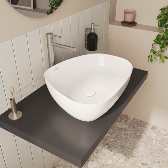 VitrA Outline Asimetrik Çanak Lavabo, 56 cm, Beyaz,5991B403-0016 - 6
