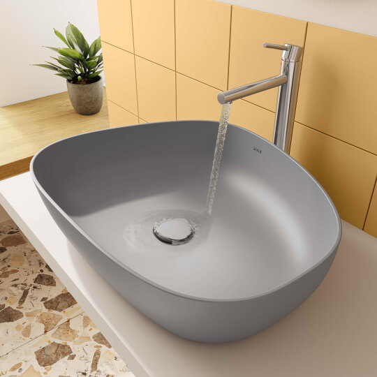 VitrA Outline Asimetrik Çanak Lavabo, 56 cm, Mat Taş Gri,5991B476-0016 - 3