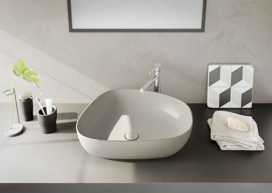 VitrA Outline Recycled Çanak Lavabo, 57x45 cm, Mat Bej,7991B066-0016 - 2