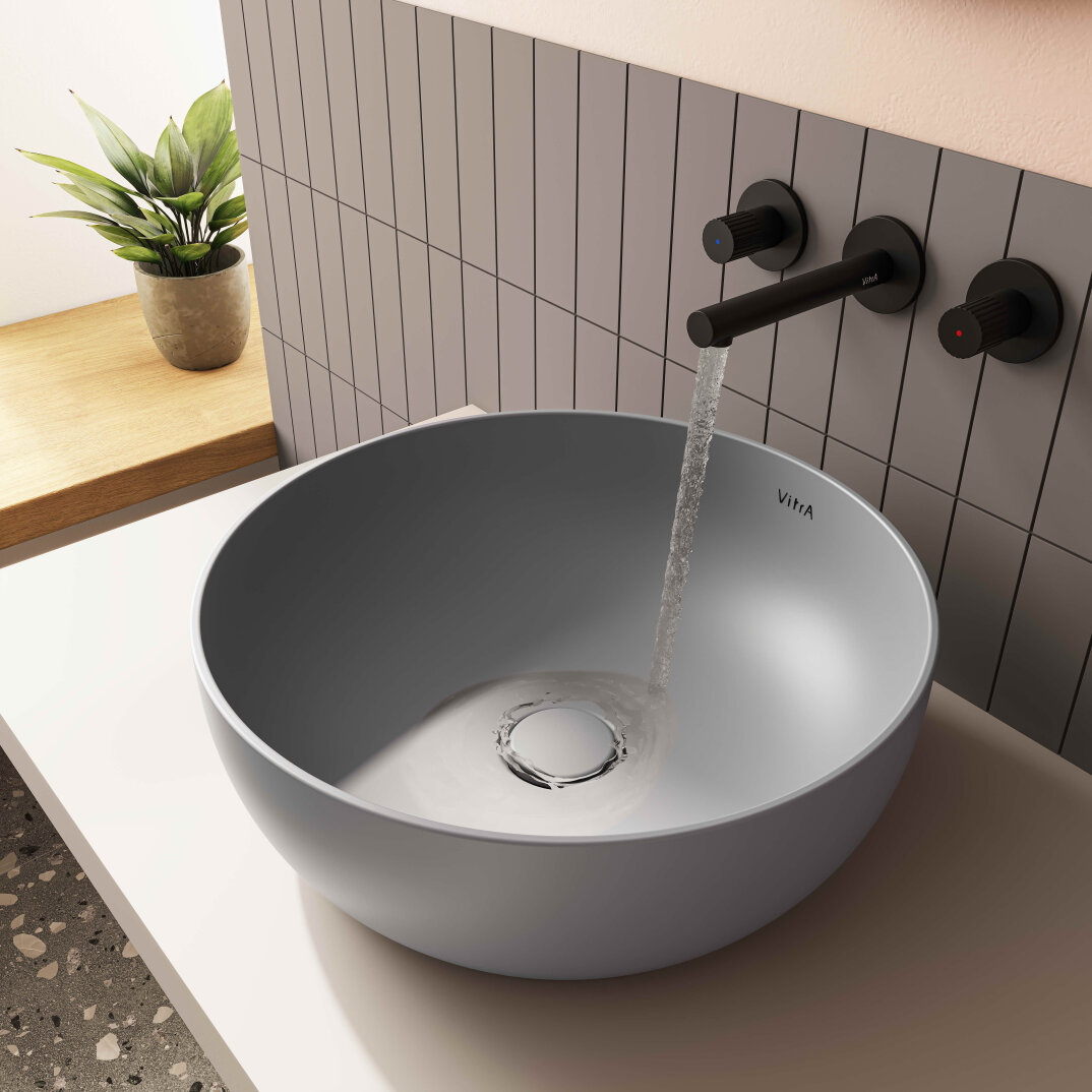 VitrA Outline Yuvarlak Çanak Lavabo, 40 cm, Mat Taş Gri,5992B476-0016 - 3