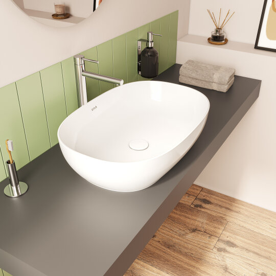 VitrA Plural Kare Yüksek Çanak Lavabo, 45 cm, Mat Kum Beji, VitrAClean, 7811B422-0016 - 2