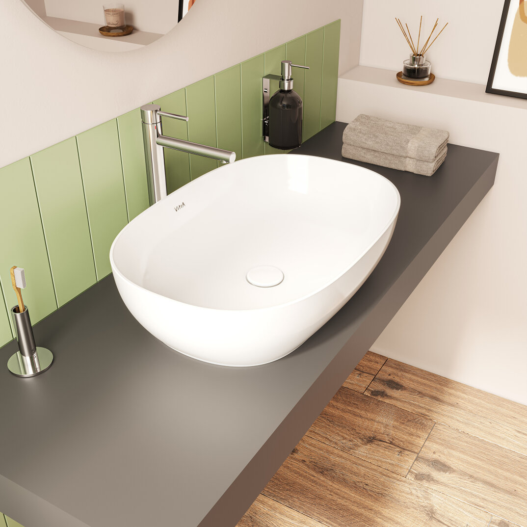 VitrA Plural Kare Yüksek Çanak Lavabo, 45 cm, Mat Kum Beji, VitrAClean, 7811B422-0016 - 2