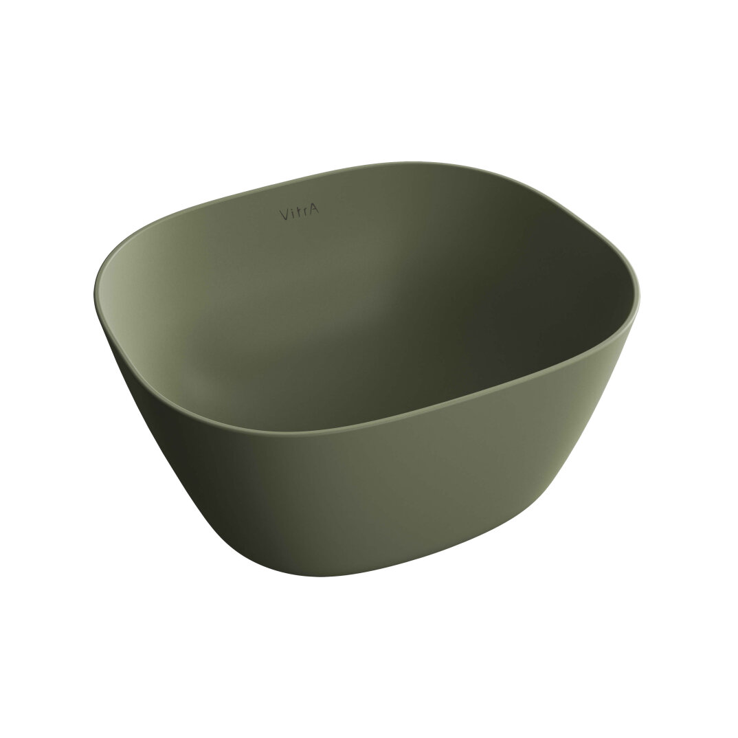 VitrA Plural Kare Yüksek Çanak Lavabo, 45 cm, Mat Yosun Yeşili, 7811B475-0016 - 1