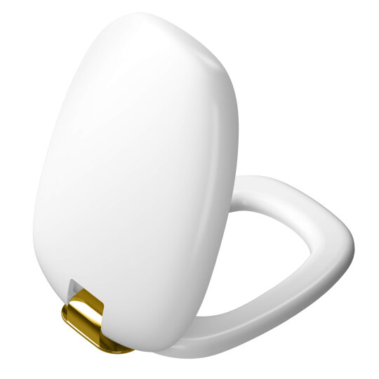 VitrA Plural Klozet Kapağı, Altın Renk Metal Menteşeli, Yavaş Kapanır, Kolay Sökülebilir, Mat Beyaz,126-401-019