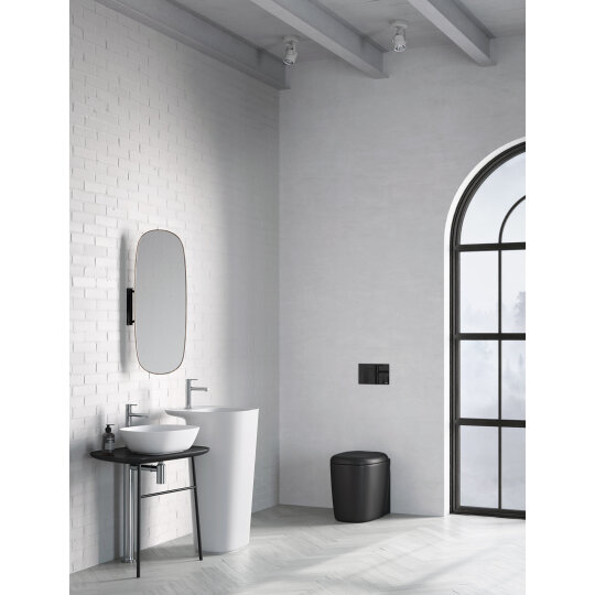VitrA Plural Klozet Kapağı, Altın Renk Metal Menteşeli, Yavaş Kapanır, Kolay Sökülebilir, Mat Siyah, 126-083-019 - 5