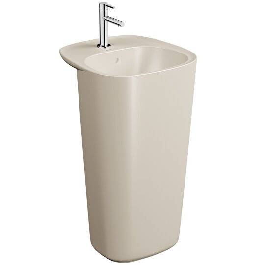 VitrA Plural Monoblok Lavabo, 50 cm, Mat Kum Beji, VitrAClean, 7814B422-0041