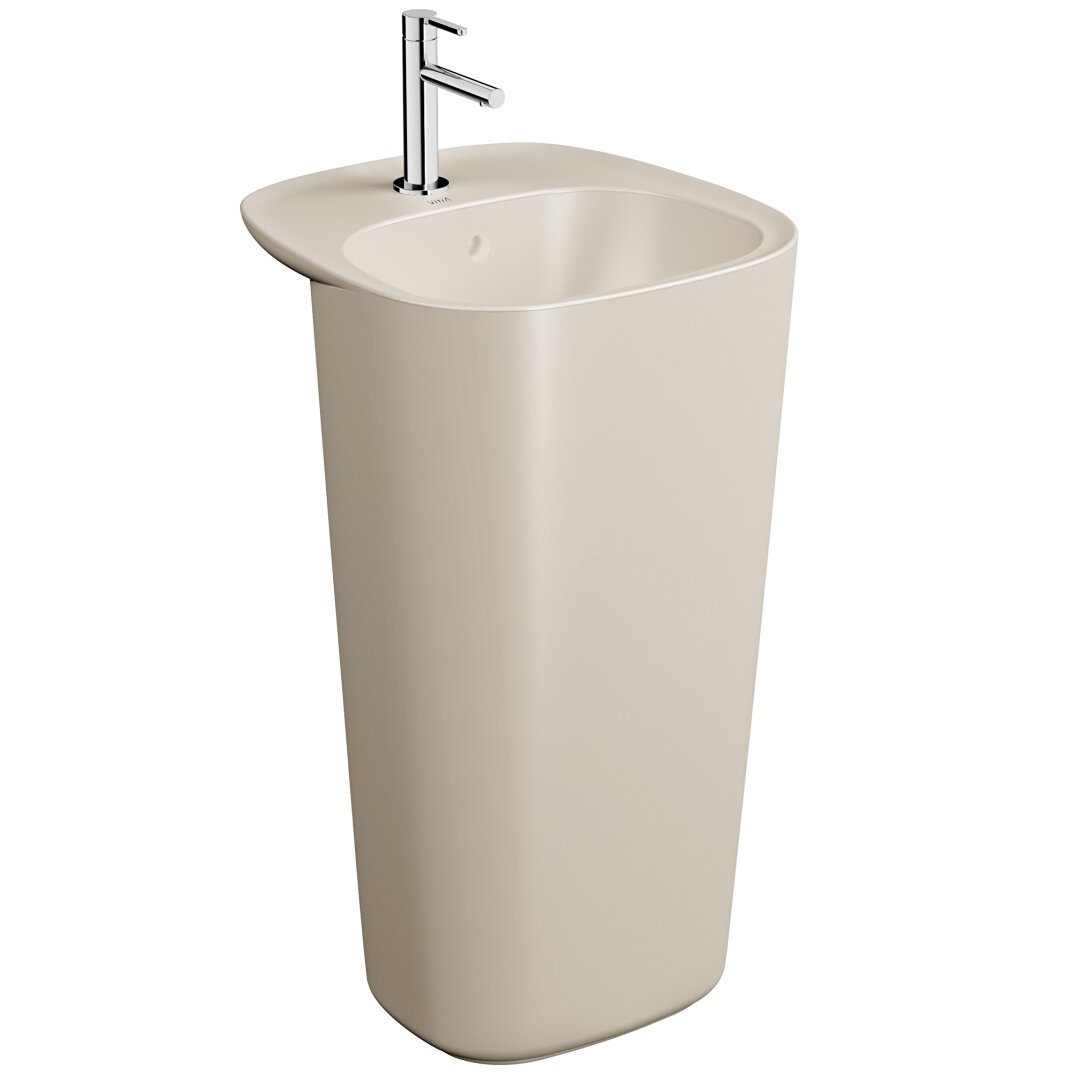 VitrA Plural Monoblok Lavabo, 50 cm, Mat Kum Beji, VitrAClean, 7814B422-0041 - 1