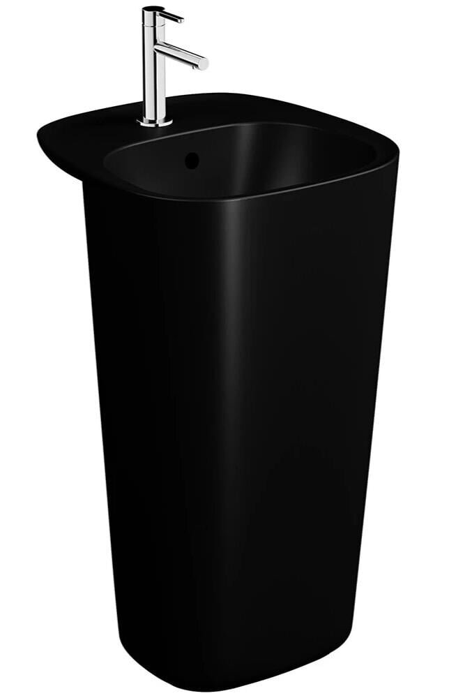 Vitra Plural Monoblok Lavabo, 50 cm, Mat Siyah, 7814B483-0001 - 1