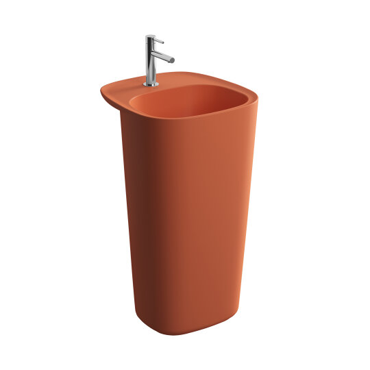 VitrA Plural Monoblok Lavabo, 50 cm, Mat Terra Rossa, 7814B477-0041