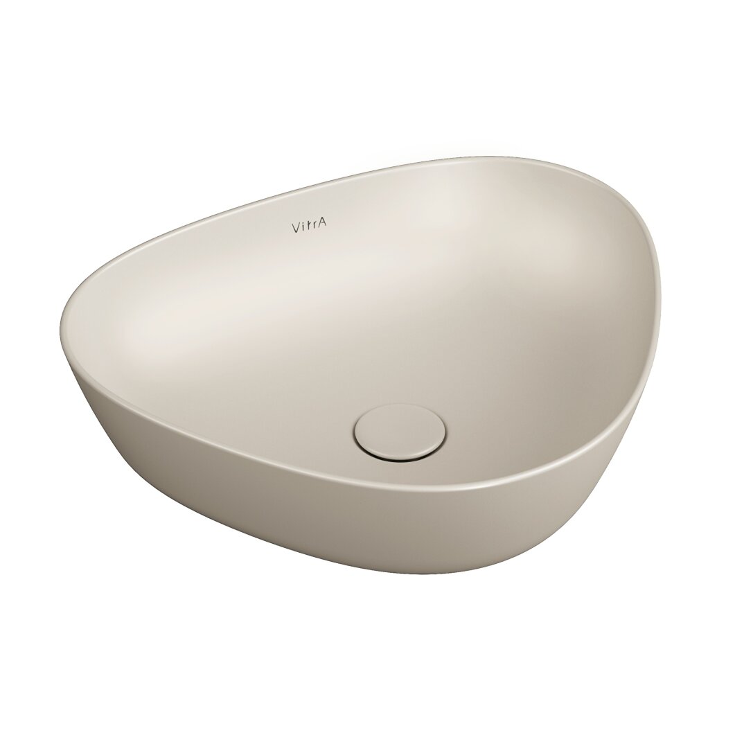 VitrA Plural Üçgen Alçak Çanak Lavabo, 47 cm, Mat Kum Beji, VitrAClean, 7812B422-0016 - 1