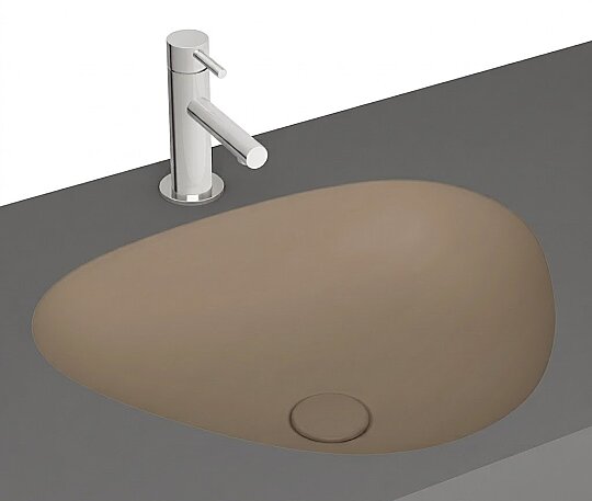 VitrA Plural Üçgen Tezgah Altı Lavabo, 47 cm, Mat Kil Beji,7812B474-1083