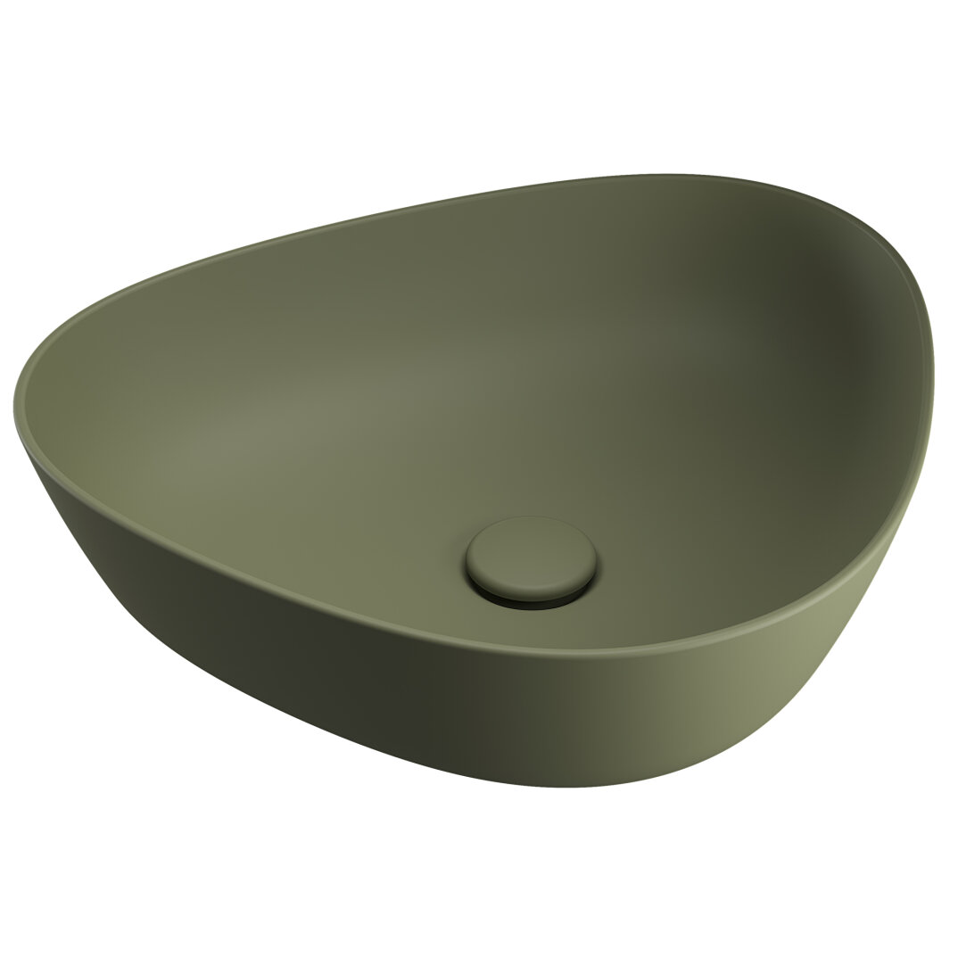 VitrA Plural Üçgen Tezgah Altı Lavabo, 47 cm, Mat Yosun Yeşili, 7812B475-1083 - 2