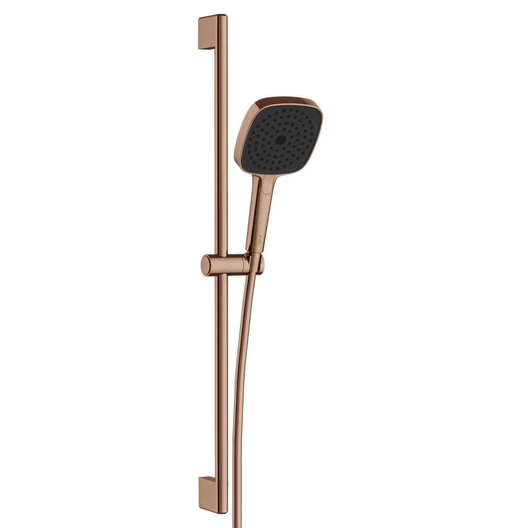 VitrA Prime Square 3F Sürgülü El Duşu Takımı, Soft Bakır,A4592829 - 1