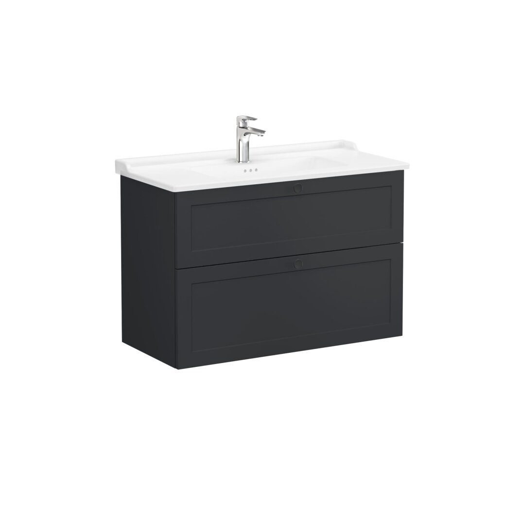 VitrA Root Classic Çift Çekmeceli Lavabo Dolabı, 100 cm, Mat Grafit (Klasik Lavabo Dahil),68894 - 1