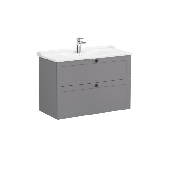 VitrA Root Classic Çift Çekmeceli Lavabo Dolabı, 100 cm, Mat Gri (Klasik Lavabo Dahil),68892 - 5