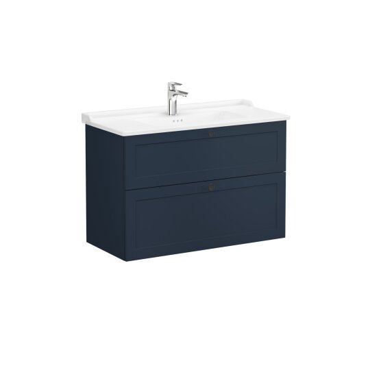 VitrA Root Classic Çift Çekmeceli Lavabo Dolabı, 100 cm, Mat Lacivert (Klasik Lavabo Dahil),68895 - 4
