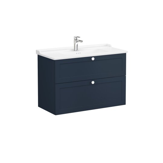 VitrA Root Classic Çift Çekmeceli Lavabo Dolabı, 100 cm, Mat Lacivert (Klasik Lavabo Dahil),68895 - 5