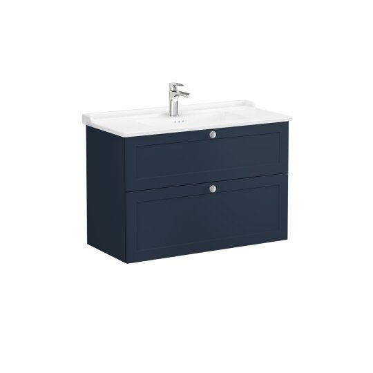VitrA Root Classic Çift Çekmeceli Lavabo Dolabı, 100 cm, Mat Lacivert (Klasik Lavabo Dahil),68895 - 6