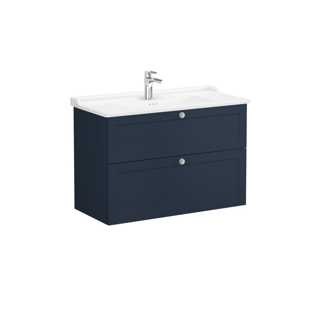 VitrA Root Classic Çift Çekmeceli Lavabo Dolabı, 100 cm, Mat Lacivert (Klasik Lavabo Dahil),68895 - 6