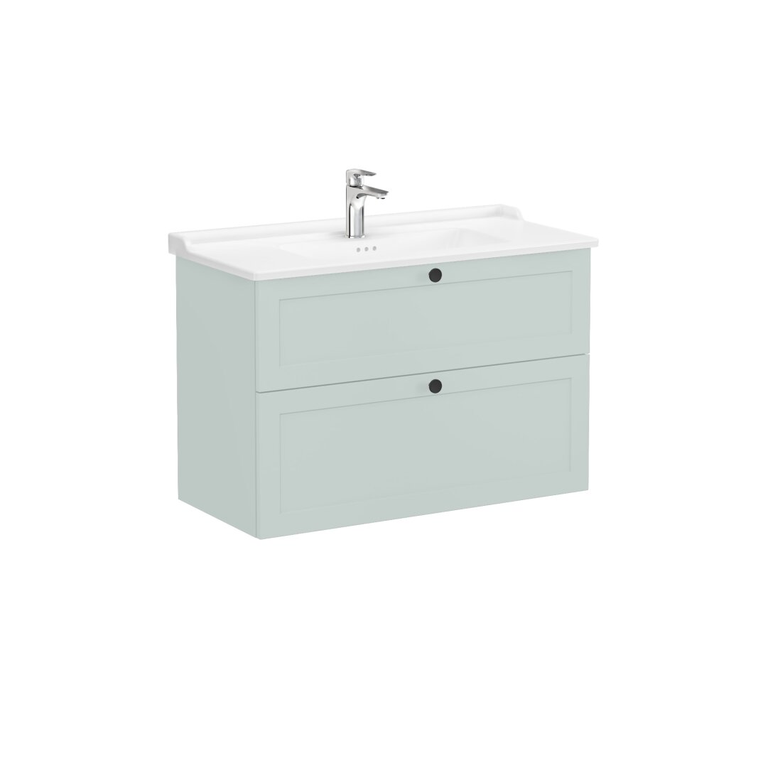 VitrA Root Classic Çift Çekmeceli Lavabo Dolabı, 100 cm, Mat Retro Yeşil (Klasik Lavabo Dahil),68896 - 2