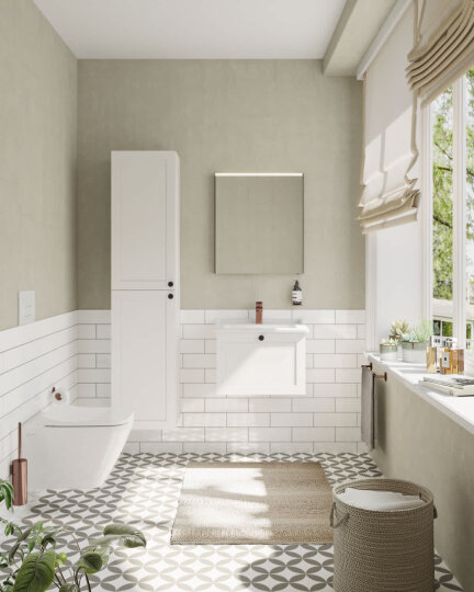 VitrA Root Classic Çift Çekmeceli Lavabo Dolabı, 60 cm, Mat Beyaz (Klasik Lavabo Dahil),68848 - 5