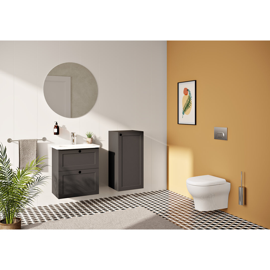 VitrA Root Classic Çift Çekmeceli Lavabo Dolabı, 60 cm, Mat Lacivert (Klasik Lavabo Dahil),68853 - 8