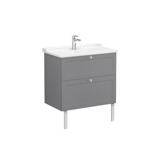 VitrA Root Classic Çift Çekmeceli Lavabo Dolabı, 80 cm, Mat Gri (Klasik Lavabo Dahil),68871 - 6