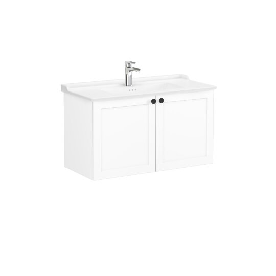 VitrA Root Classic Kapaklı Lavabo Dolabı, 100 cm, Mat Beyaz (Klasik Lavabo Dahil),68743 - 4