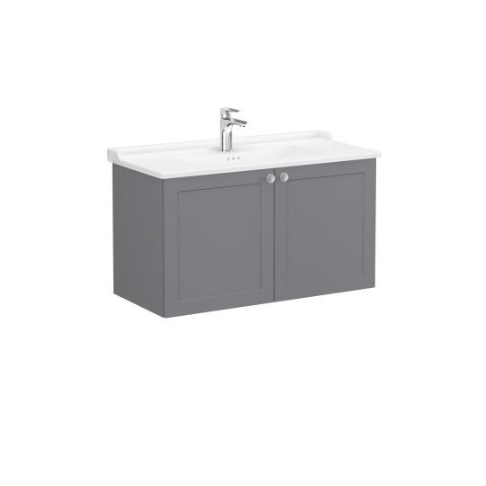 VitrA Root Classic Kapaklı Lavabo Dolabı, 100 cm, Mat Gri (Klasik Lavabo Dahil),68745 - 3