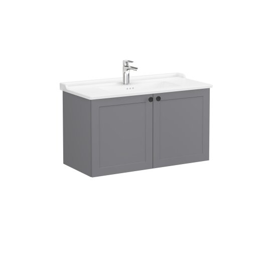 VitrA Root Classic Kapaklı Lavabo Dolabı, 100 cm, Mat Gri (Klasik Lavabo Dahil),68745 - 4