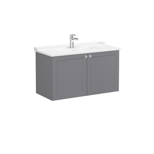 VitrA Root Classic Kapaklı Lavabo Dolabı, 100 cm, Mat Gri (Klasik Lavabo Dahil),68745 - 6