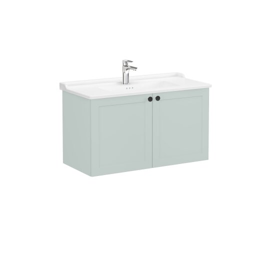 VitrA Root Classic Kapaklı Lavabo Dolabı, 100 cm, Mat Retro Yeşil (Klasik Lavabo Dahil),68749