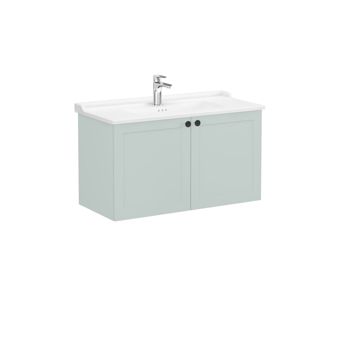 VitrA Root Classic Kapaklı Lavabo Dolabı, 100 cm, Mat Retro Yeşil (Klasik Lavabo Dahil),68749 - 1