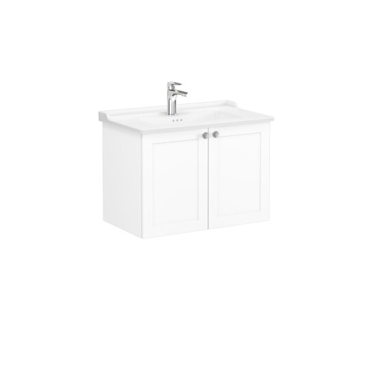 VitrA Root Classic Kapaklı Lavabo Dolabı, 80 cm, Mat Beyaz (Klasik Lavabo Dahil),68722 - 4