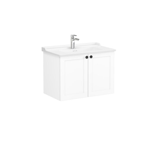 VitrA Root Classic Kapaklı Lavabo Dolabı, 80 cm, Mat Beyaz (Klasik Lavabo Dahil),68722 - 6