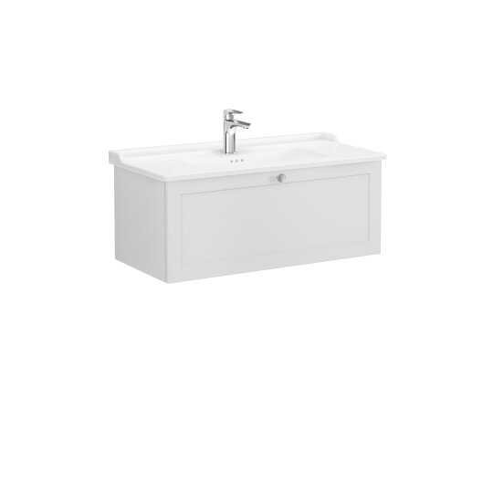 VitrA Root Classic Tek Çekmeceli Lavabo Dolabı, 100 cm, Mat Açık Gri (Klasik Lavabo Dahil),68828 - 6