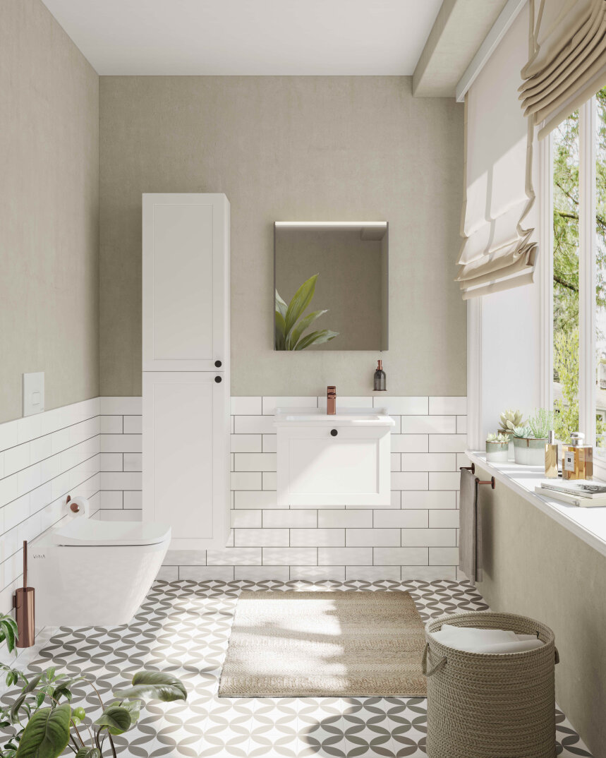 VitrA Root Classic Tek Çekmeceli Lavabo Dolabı, 60 cm, Mat Beyaz (Klasik Lavabo Dahil),68785 - 2