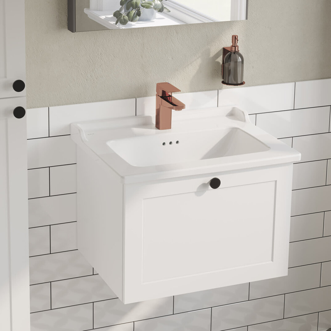VitrA Root Classic Tek Çekmeceli Lavabo Dolabı, 60 cm, Mat Beyaz (Klasik Lavabo Dahil),68785 - 4