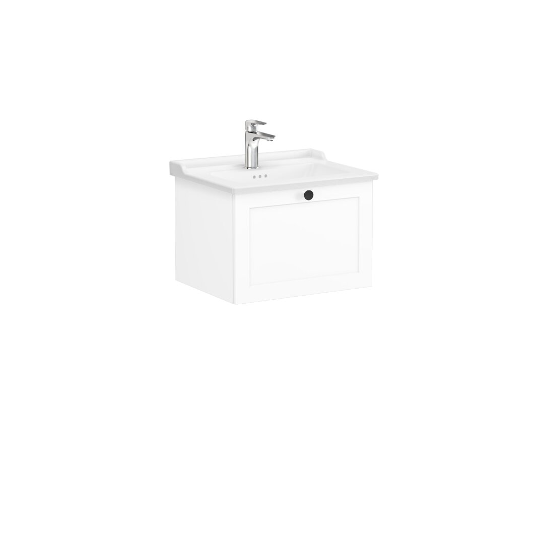 VitrA Root Classic Tek Çekmeceli Lavabo Dolabı, 60 cm, Mat Beyaz (Klasik Lavabo Dahil),68785 - 5
