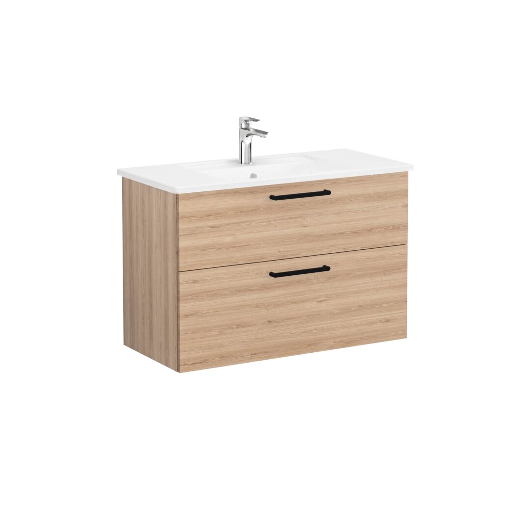 VitrA Root Flat İki Çekmeceli Lavabo Dolabı, 100 cm, Doğal Meşe (Köşeli Lavabo Dahil),68310 - 2