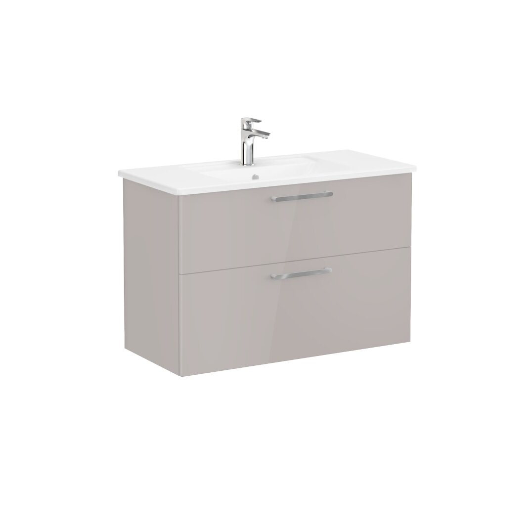 VitrA Root Flat İki Çekmeceli Lavabo Dolabı, 100 cm, Parlak Sahra Beji (Köşeli Lavabo Dahil),68306 - 2
