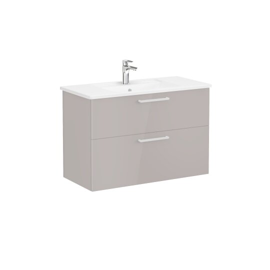 VitrA Root Flat İki Çekmeceli Lavabo Dolabı, 100 cm, Parlak Sahra Beji (Köşeli Lavabo Dahil),68306 - 3