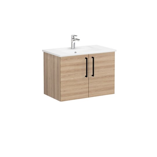 VitrA Root Flat Kapaklı Lavabo Dolabı, 80 cm, Doğal Meşe (Köşeli Lavabo Dahil),66386 - 4