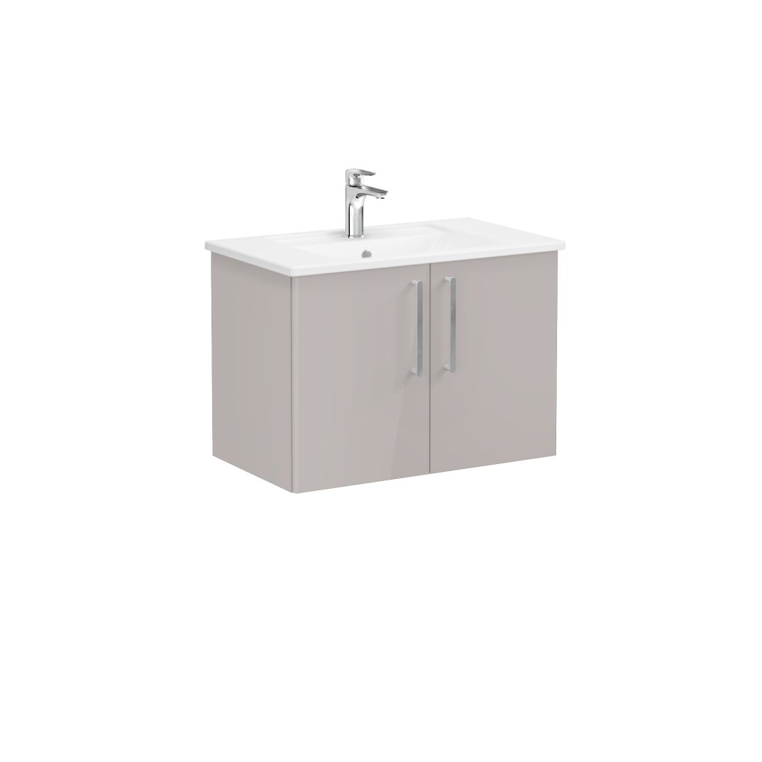 VitrA Root Flat Kapaklı Lavabo Dolabı, 80 cm, Parlak Sahra Beji (Köşeli Lavabo Dahil),66392 - 5