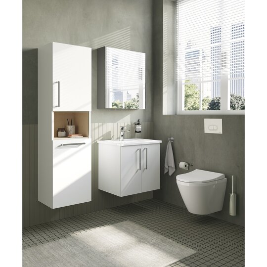 VitrA Root Flat Kısa Boy Dolabı (Sağ), 40 cm, Çamaşır Sepetli, Parlak Beyaz,66231 - 10