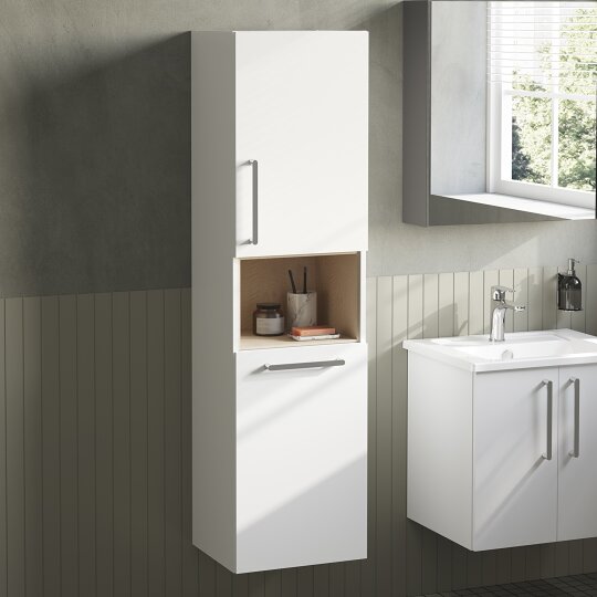 VitrA Root Flat Kısa Boy Dolabı (Sağ), 40 cm, Çamaşır Sepetli, Parlak Beyaz,66231 - 11