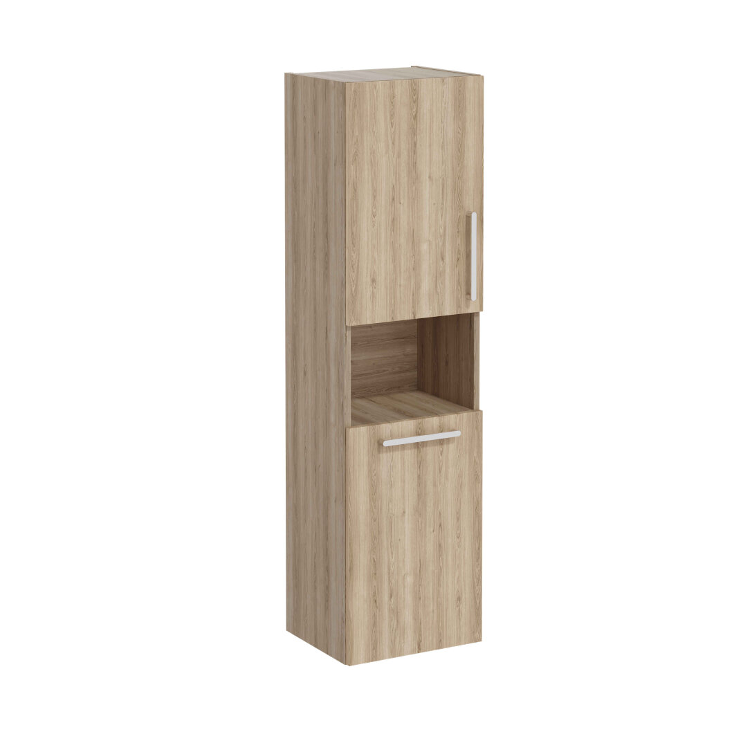 VitrA Root Flat Kısa Boy Dolabı (Sol), 40 cm, Çamaşır Sepetli, Doğal Meşe,66235 - 1