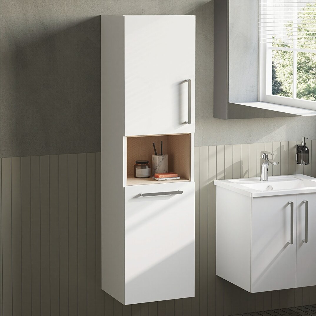 VitrA Root Flat Kısa Boy Dolabı (Sol), 40 cm, Çamaşır Sepetli, Parlak Beyaz,66237 - 5