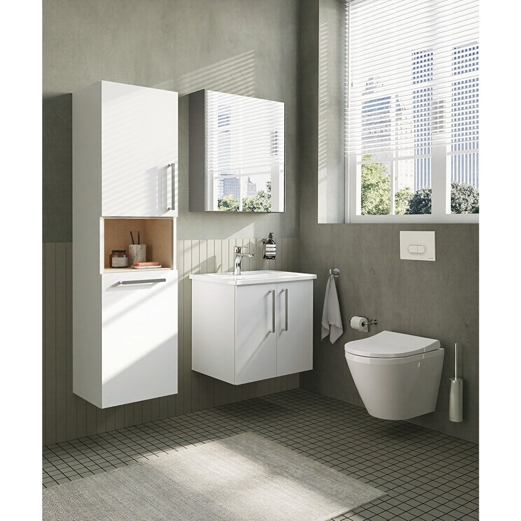 VitrA Root Flat Kısa Boy Dolabı (Sol), 40 cm, Çamaşır Sepetli, Parlak Beyaz,66237 - 6