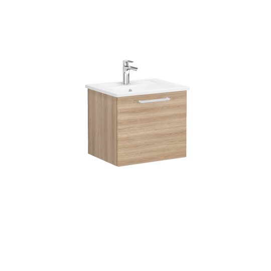 VitrA Root Flat Tek Çekmeceli Lavabo Dolabı, 60 cm, Doğal Meşe (Köşeli Lavabo Dahil),66410